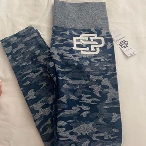 Blue & Grey Camouflage Yoga Pants